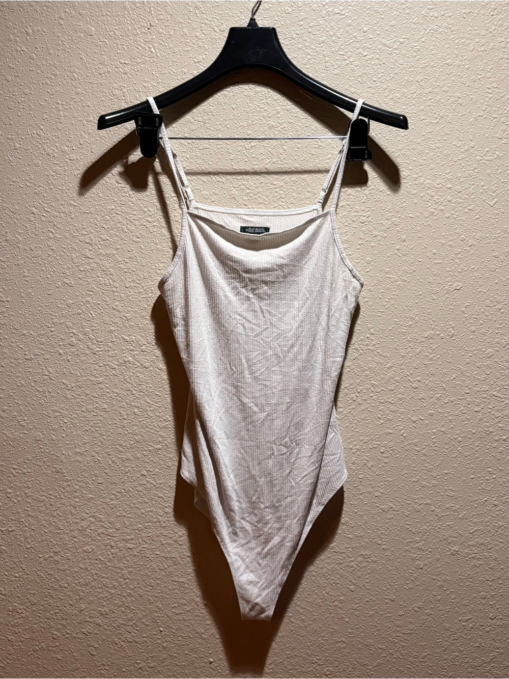 wild fable Cream Ribbed Scoop Neck Bodysuit